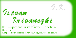 istvan krivanszki business card